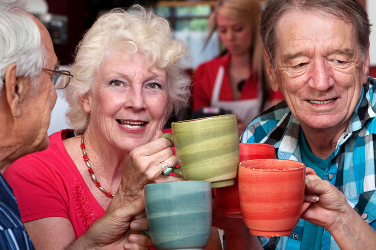 cappella of grand junction senior adult friends having coffee
