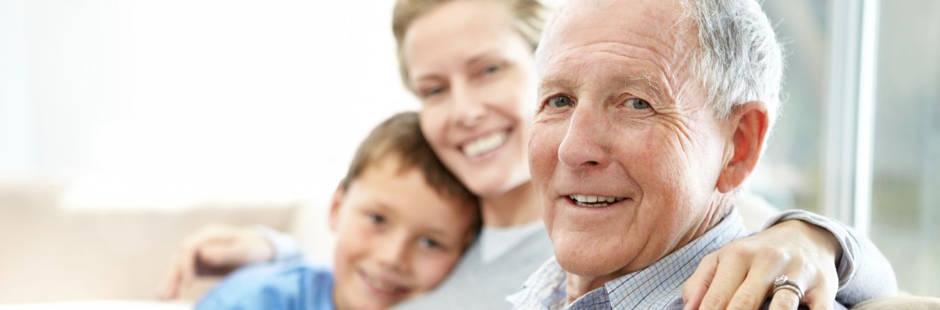 older man with daughter and grandchild