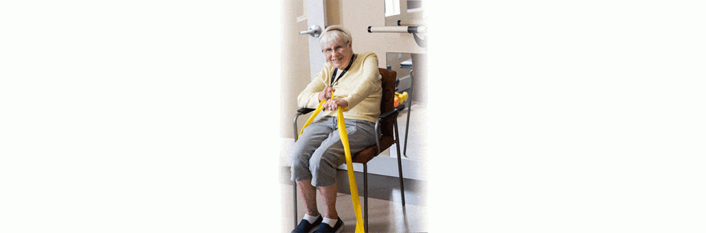 elderly lady doing physical therapy