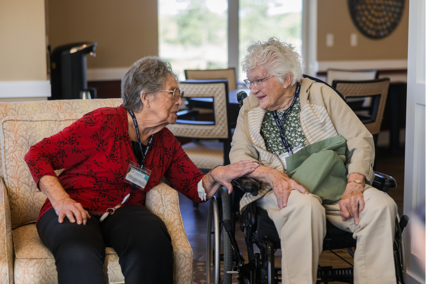 residents engaging in conversation landscape