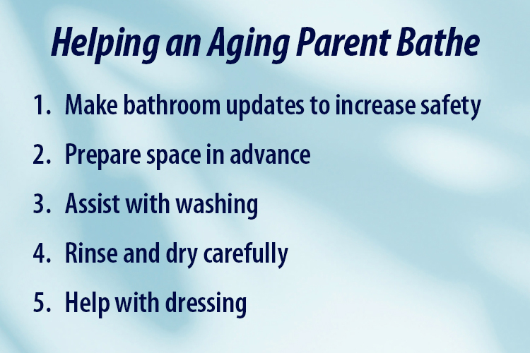 helping an aging parent bathe
