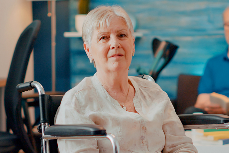 senior woman with serious expression