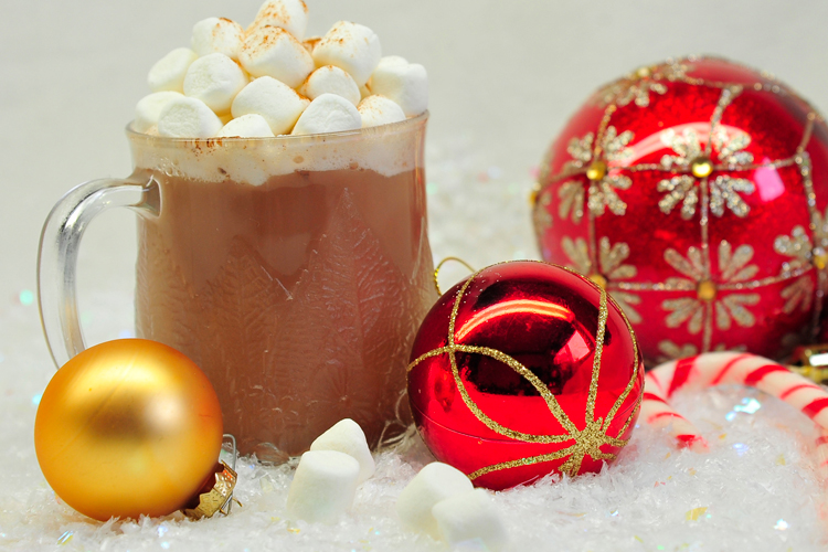 hot chocolate and decorations